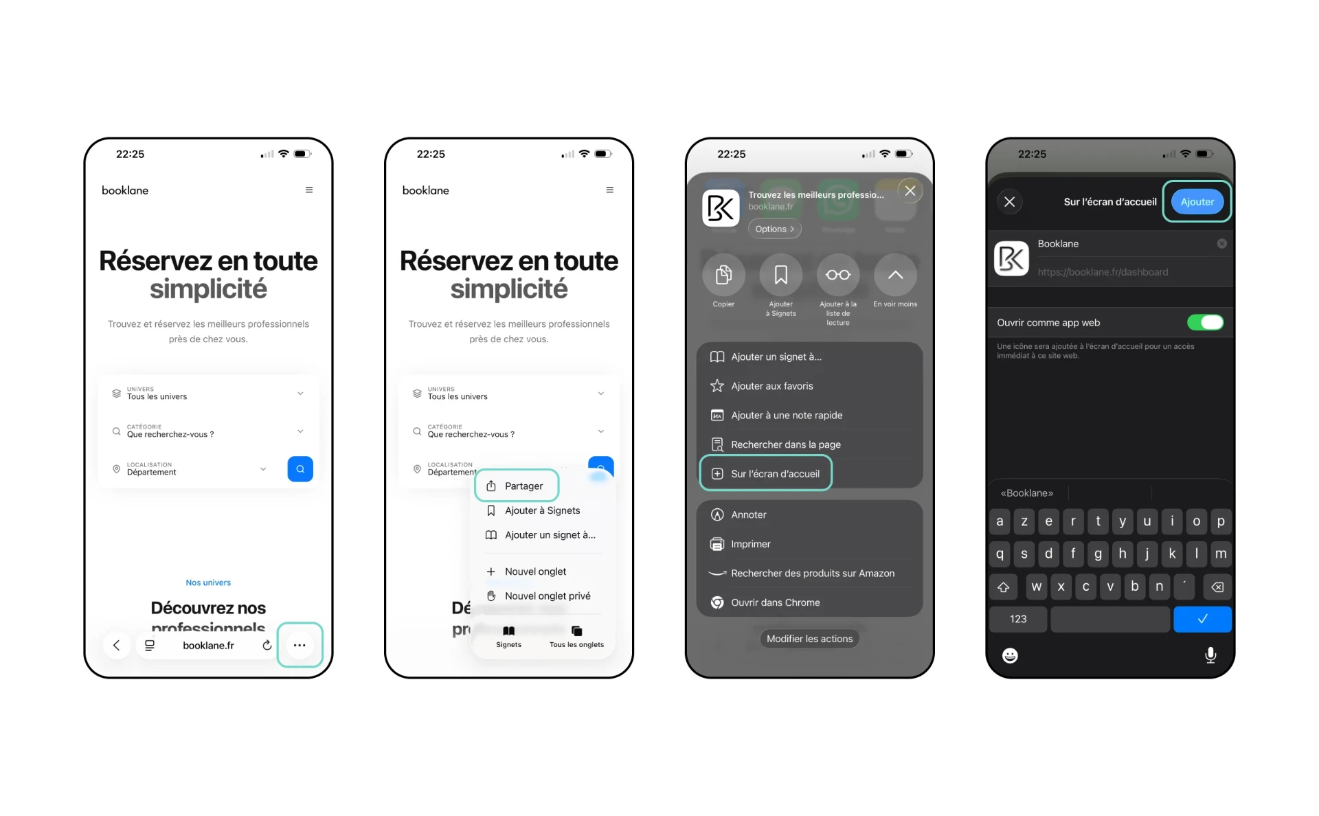 Étapes d'installation de Booklane Pro sur iPhone