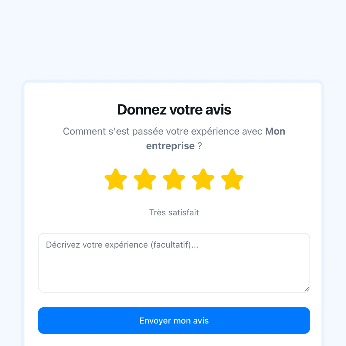 Formulaire de dépôt d'avis par le client