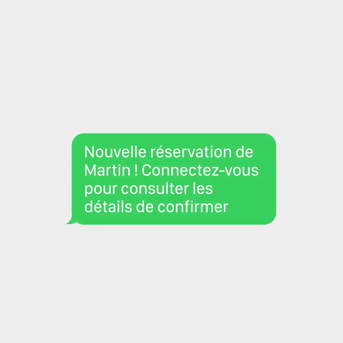 Notification SMS de nouvelle réservation
