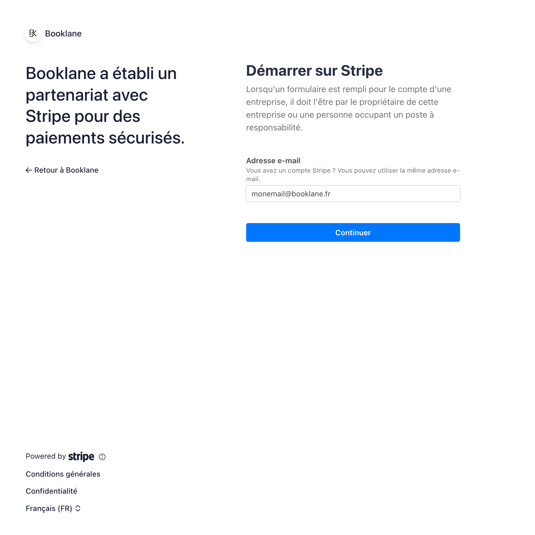Étape 1 — Démarrez sur Stripe