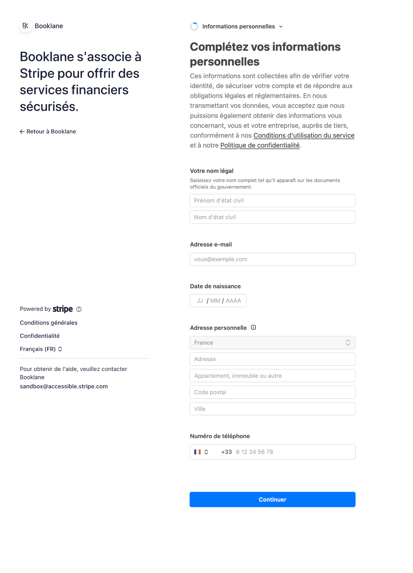 Étape 4 — Informations personnelles